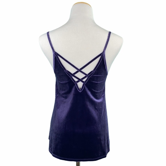 Eggplant Crushed Velvet Strappy Cami - Picture 7 of 10